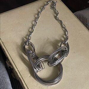 Modern Silver Statement Necklace